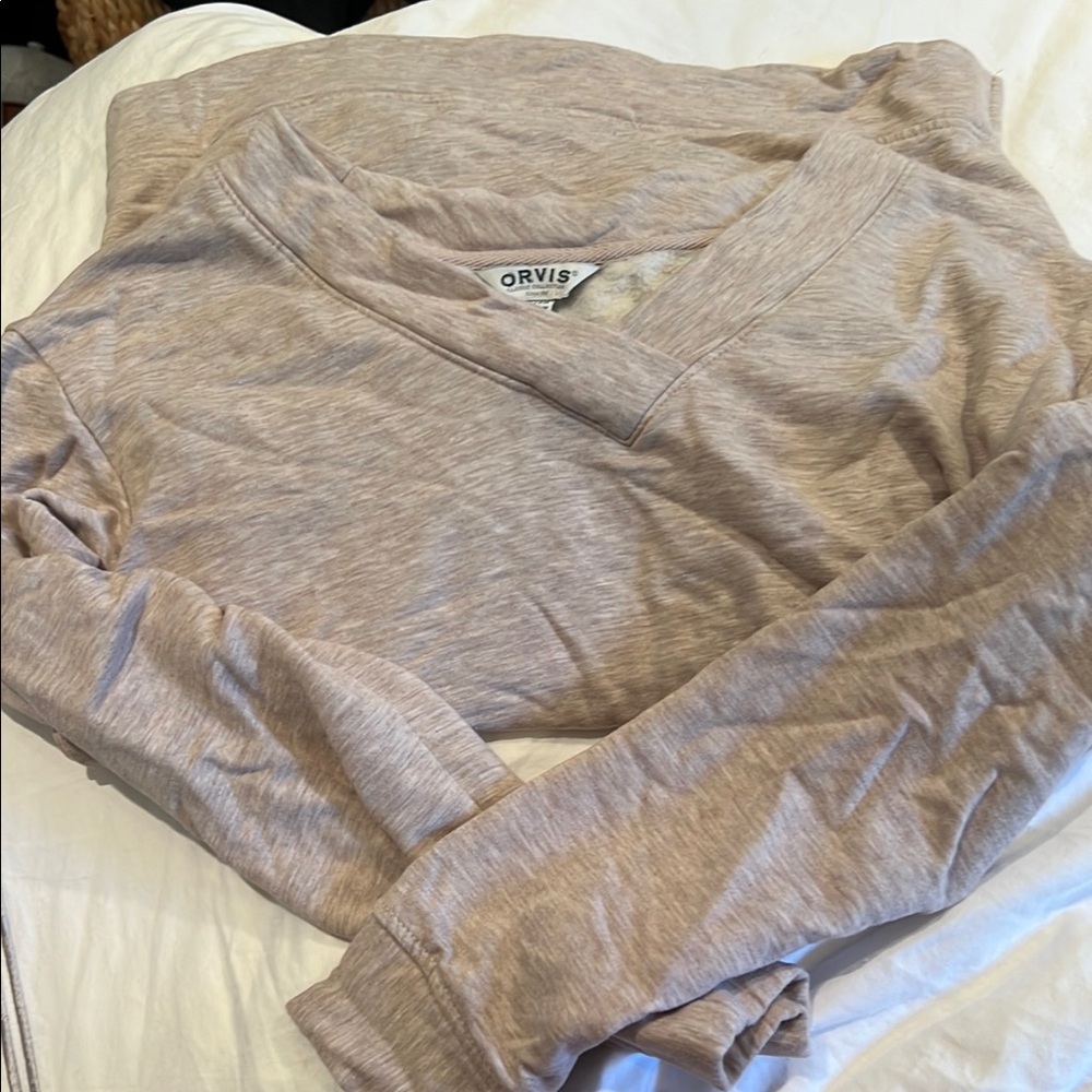Orvis Light Tan V-Neck Pullover